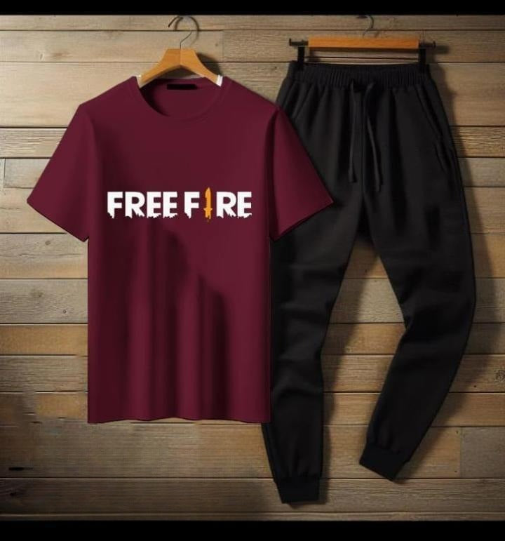 Premium Micro Men’s Tracksuit FreeFire Print – Comfortable Sportswear | Gym & Workout Suit - Extra Large, Black