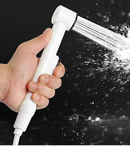 White Plastic Bidet Shower Set – Lightweight Handheld Bathroom Shattaf