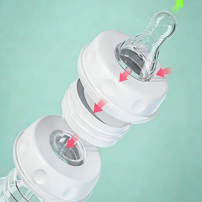 Hands-Free Baby Feeding Bottle | BPA-Free Anti-Colic Baby Milk Bottle with Silicone Straw | Leak-Proof Standard Neck Bottle |240ML