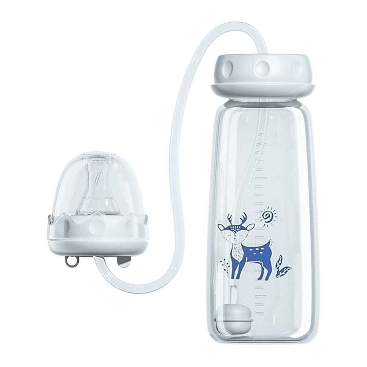 Hands-Free Baby Feeding Bottle | BPA-Free Anti-Colic Baby Milk Bottle with Silicone Straw | Leak-Proof Standard Neck Bottle |240ML