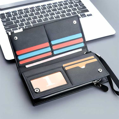 Baellerry Long Wallet For Men And Women - Fashion Accessory Designed For Cash Storage And Daily Carry Routine - Black
