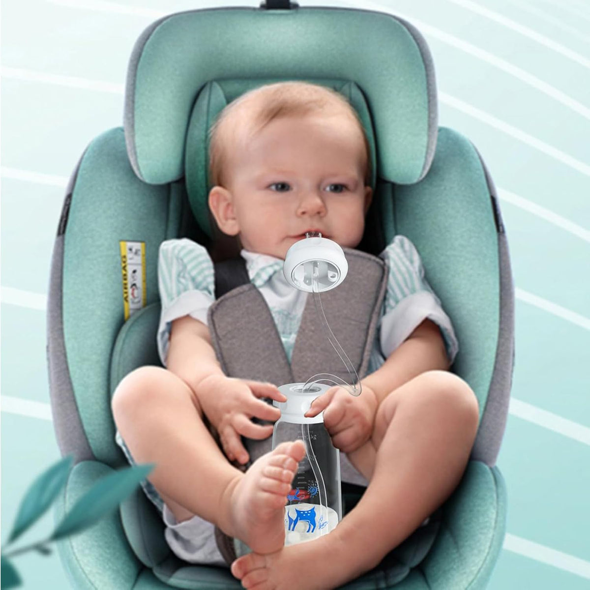 Hands-Free Baby Feeding Bottle | BPA-Free Anti-Colic Baby Milk Bottle with Silicone Straw | Leak-Proof Standard Neck Bottle |240ML