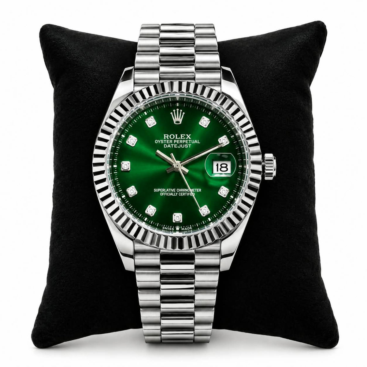 Rolex Style Oyster Perpetual Datejust Watch | Multiple Dial Colors | Formal & Casual Luxury Timepiece - Black