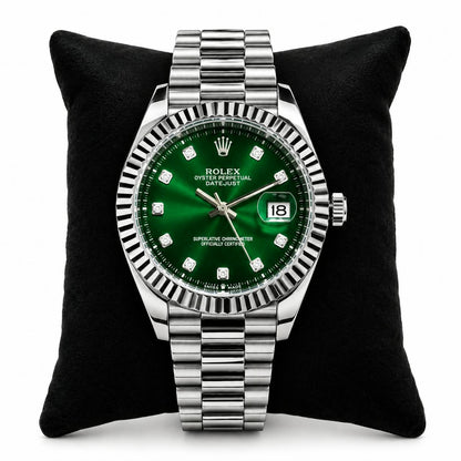Rolex Style Oyster Perpetual Datejust Watch | Multiple Dial Colors | Formal & Casual Luxury Timepiece - Black