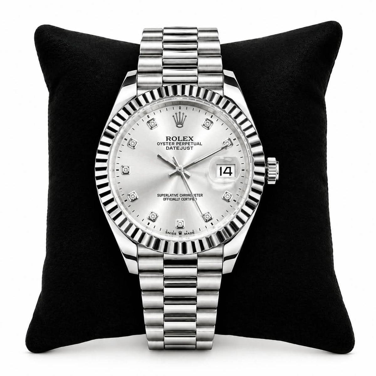 Rolex Style Oyster Perpetual Datejust Watch | Multiple Dial Colors | Formal & Casual Luxury Timepiece - Black