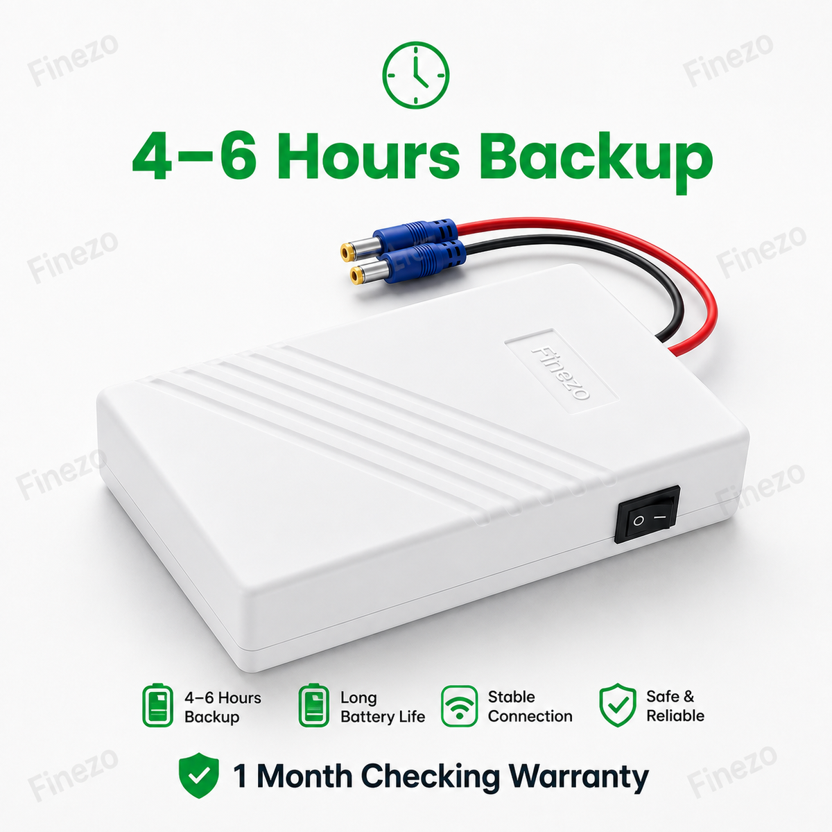 inezo WiFi Router Power Bank 12000mAh – 5-6 Hours Backup Mini UPS for WiFi Router, ONU, Modem & WiFi Devices – 1A 1.5A 2A Compatible Power Backup for Load Shedding - 12 Volt
