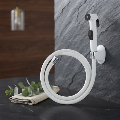 White Plastic Bidet Shower Set – Lightweight Handheld Bathroom Shattaf