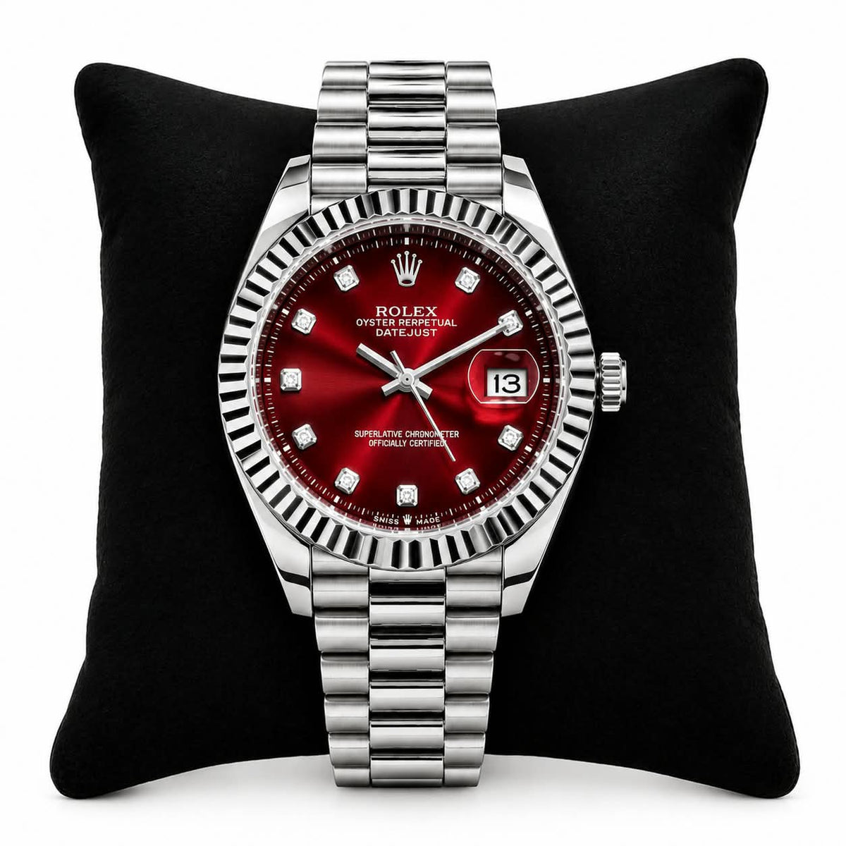 Rolex Style Oyster Perpetual Datejust Watch | Multiple Dial Colors | Formal & Casual Luxury Timepiece - Black